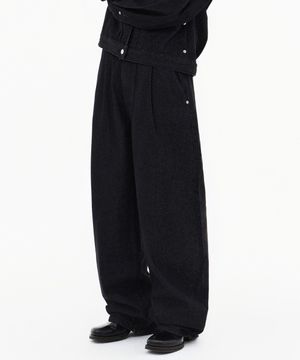 [스토커즈 pick] 원턱 레귤러 데님 팬츠-블랙