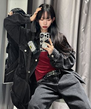 [스토커즈 pick] 데님 트러커 자켓-블랙