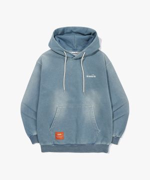 이큅 워싱 데님 후드티셔츠 BLUE