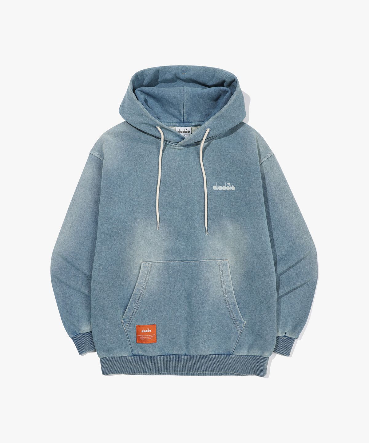 디아도라(diadora) 이큅 워싱 데님 후드티셔츠 BLUE