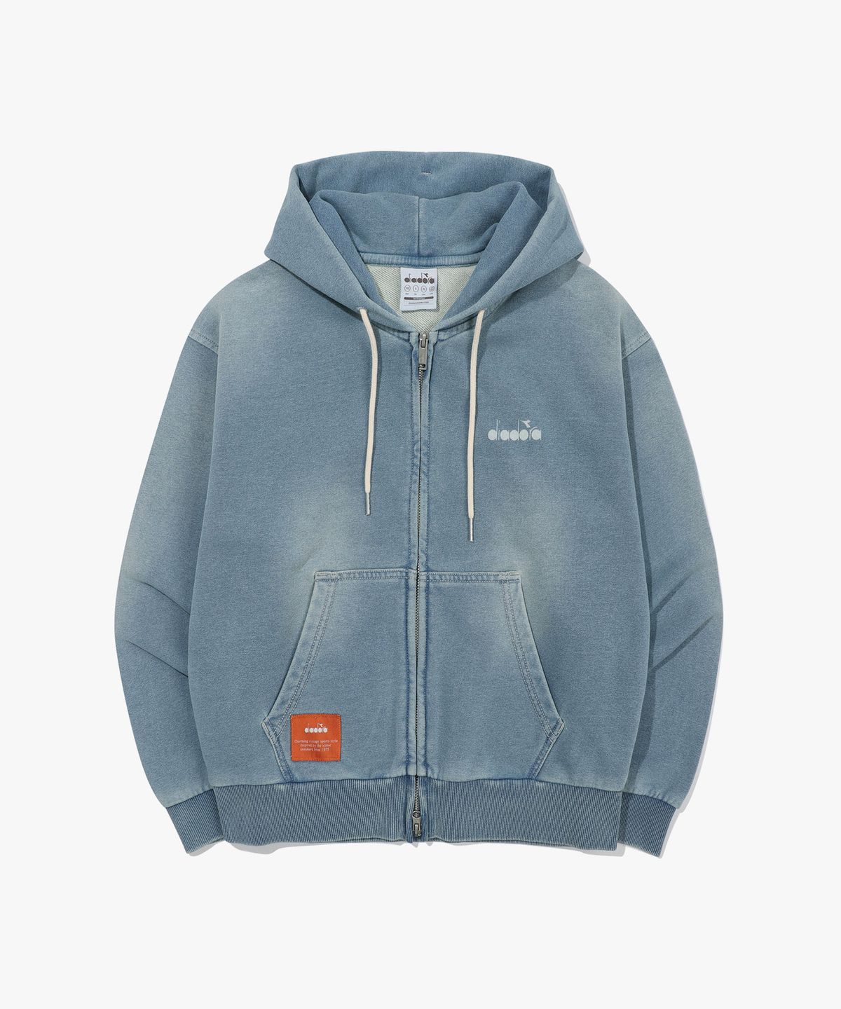 디아도라(diadora) 이큅 워싱 데님 후드집업 자켓 BLUE