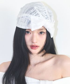 보우 레이스 비니 화이트