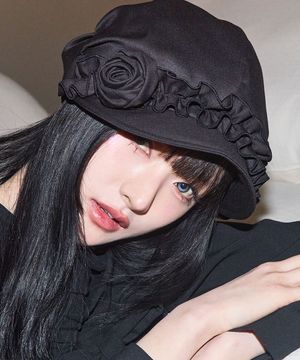 플레르 러플 헌팅캡 블랙