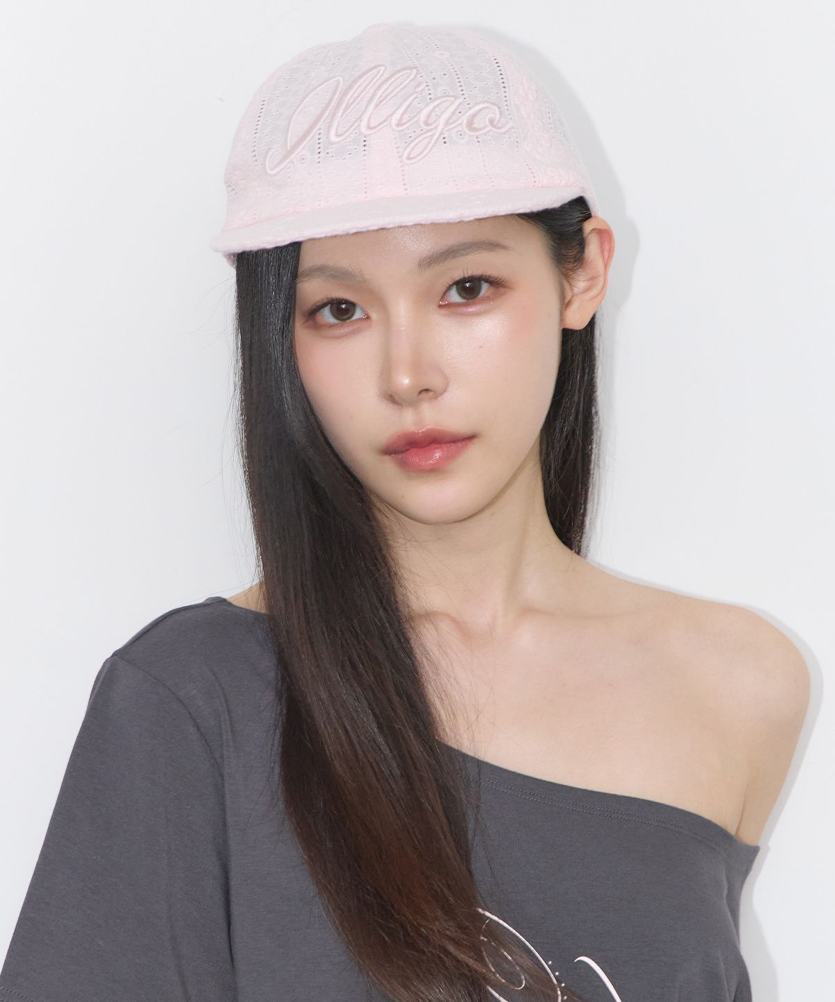 일리고(ILLIGO) 퓨어 레이스 볼 캡 핑크