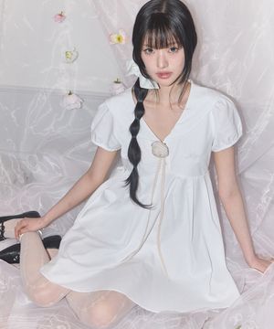 세일러 카라 원피스 화이트