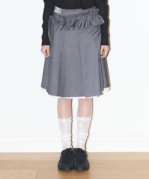 [김고은 PICK] 플레르 플리츠 미디 스커트 차콜