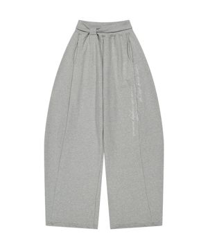 레이스 리본 스웻 팬츠 멜란지