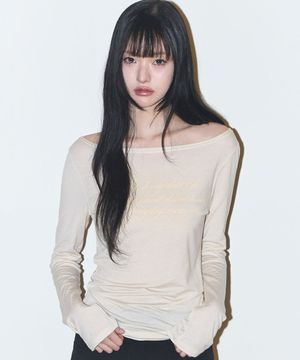 베이직 보트넥 롱슬리브 베이지