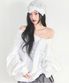 퓨어 보우 오프숄더 맨투맨 화이트