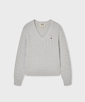 Steve V-neck Cable Sweater / WHKAG1114F