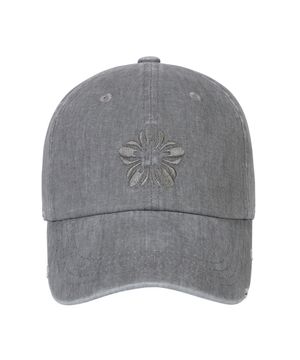 [런웨이] 무궁 자수 피그먼트 볼캡_그레이