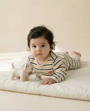 베이비BB하트멀티스트라이프 긴팔점프수트 BB6SBS13YL