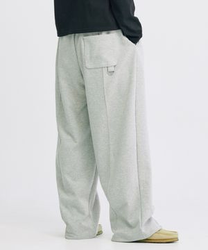 핀턱 D링 스웻팬츠 (멜란지그레이)