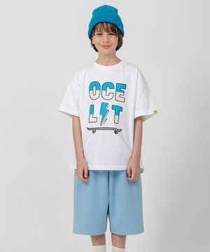 오버핏 볼트 스케이트 반팔티셔츠 화이트 OCLTSJ-58