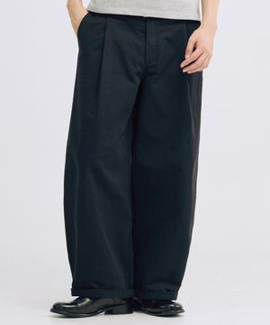 원턱 배럴핏 코튼팬츠 (블랙)