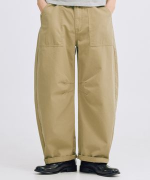 퍼티그 배럴 코튼팬츠 (베이지)