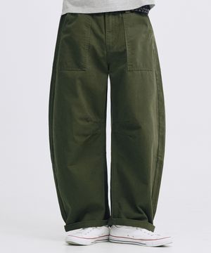 퍼티그 배럴 코튼팬츠 (카키)