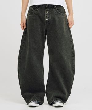 앤티크 버튼플라이 데님팬츠 (더스티그레이)