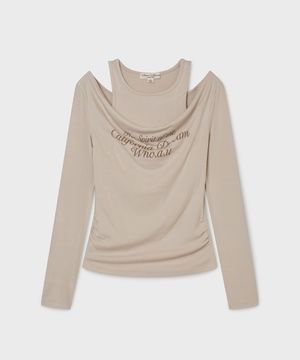Layered off-shoulder long-sleeveT-Shirt/WHLAG1181F