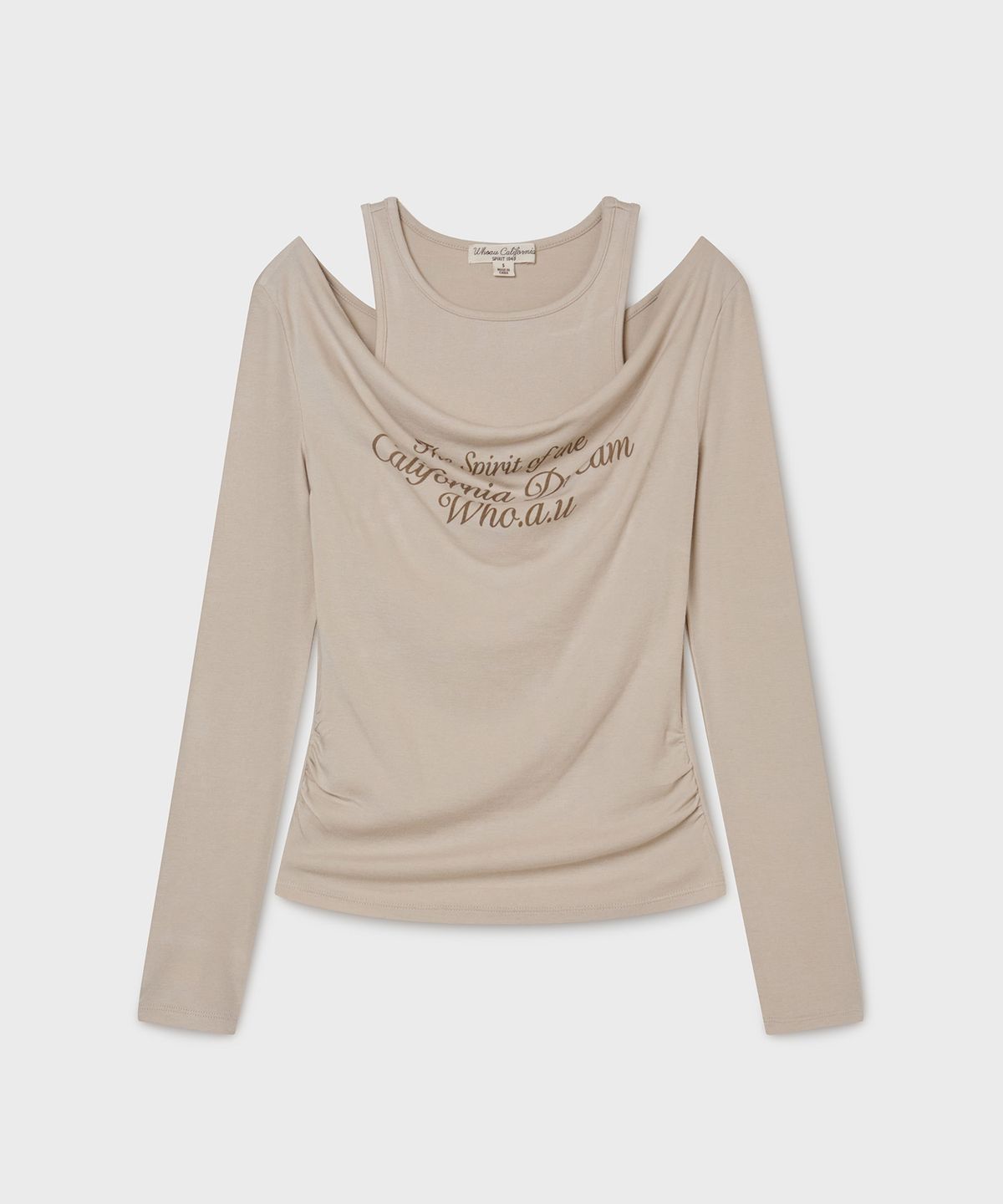 후아유(WHO.A.U) Layered off-shoulder long-sleeveT-Shirt/WHLAG1181F