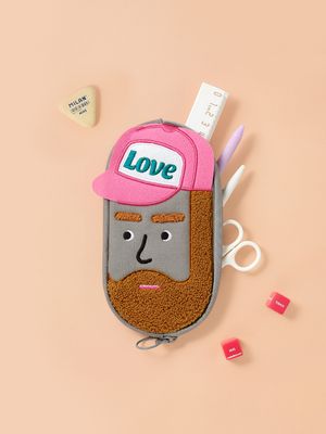 캔버스 필통 부클 자수 펜 파우치_비니버블_러비브로