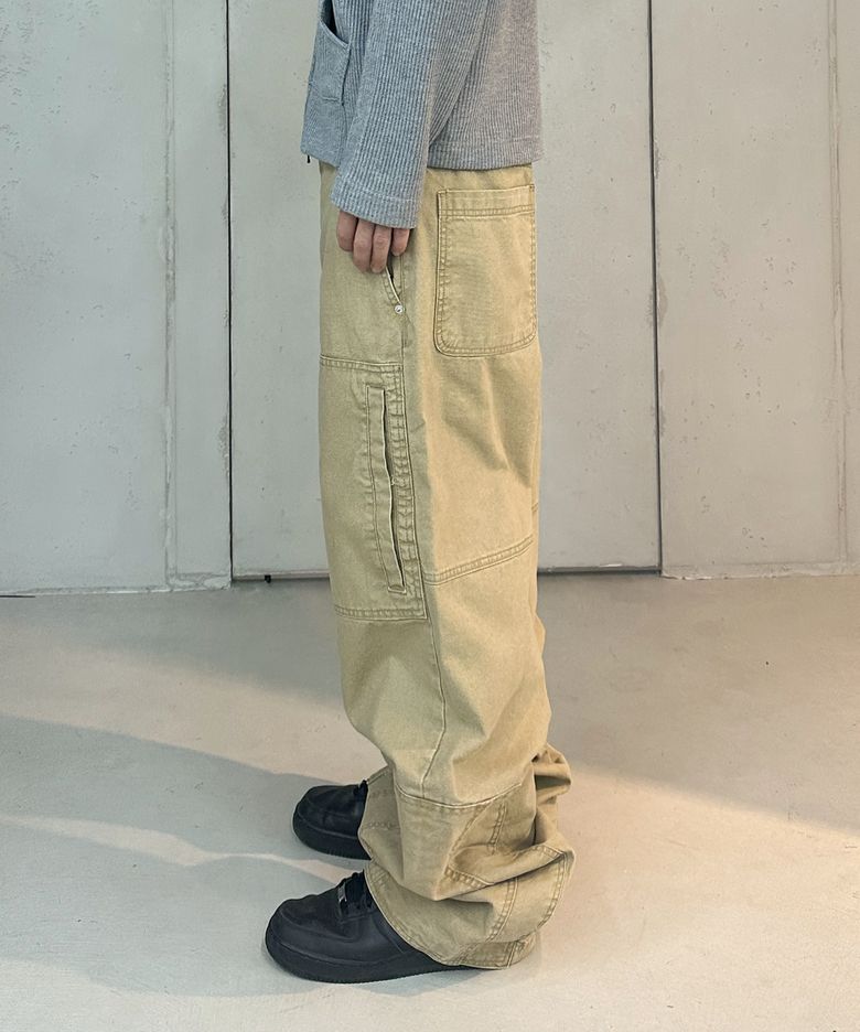 Asym Vintage Cargo Pants (Washed Beige)