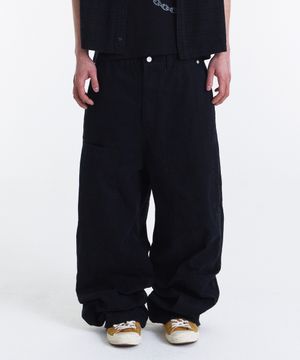 Asym Vintage Cargo Pants (Washed Black)