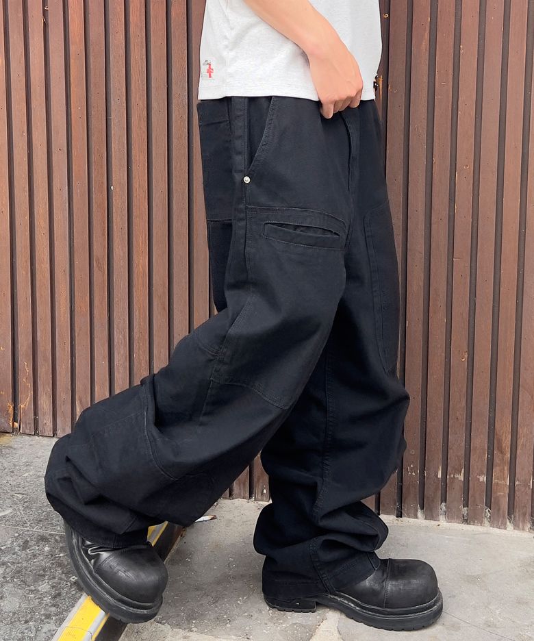 Asym Vintage Cargo Pants (Washed Black)