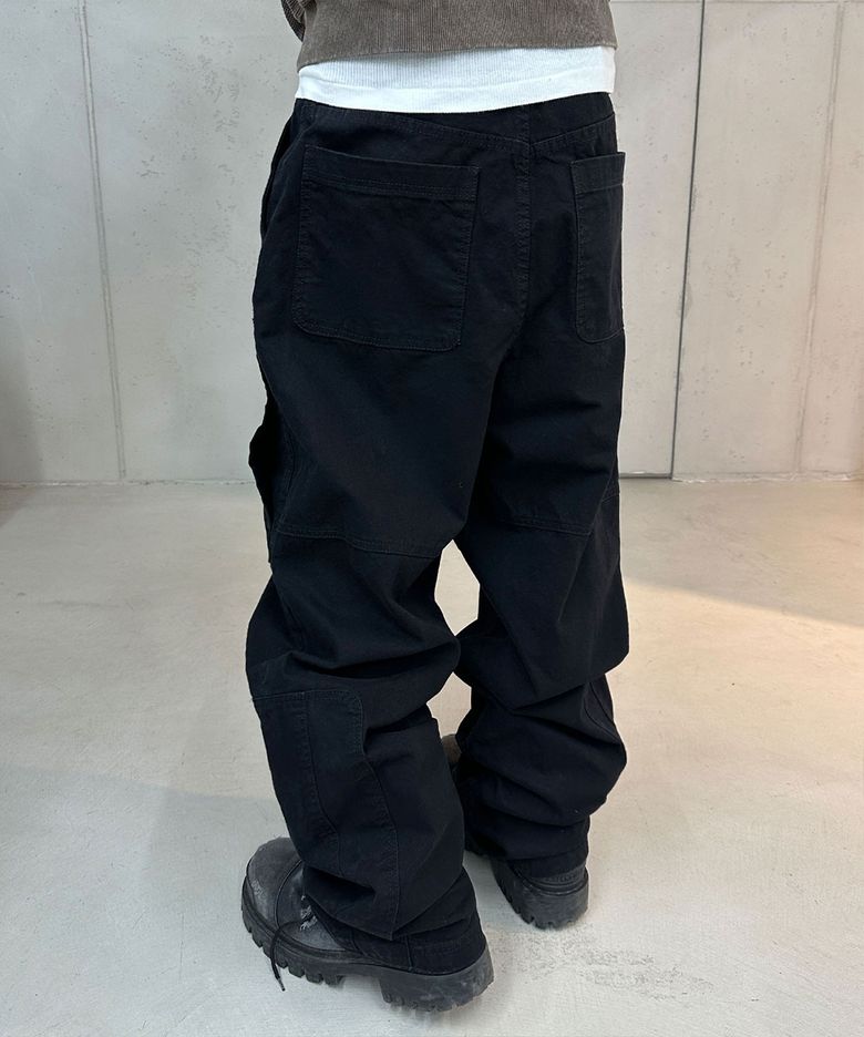 Asym Vintage Cargo Pants (Washed Black)