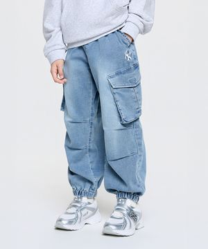 베이직 저지데님 카고 조거팬츠 NY (Blue)