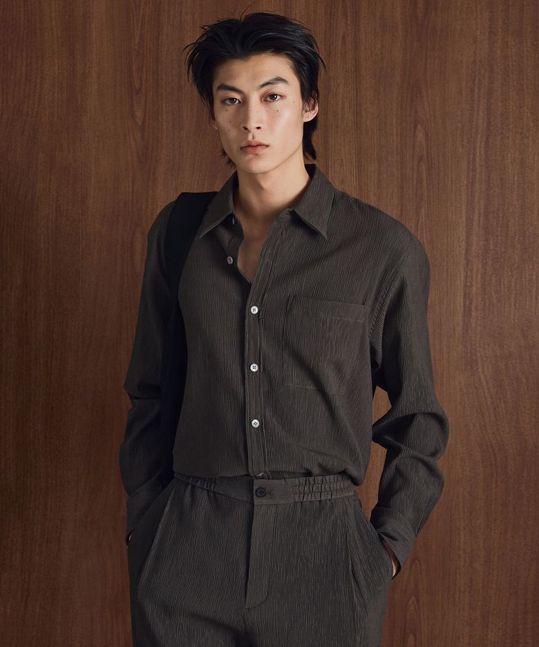 Kinoshita Seersucker Shirts (Khaki) TNSH6E101K2