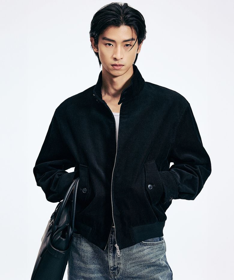 Corduroy Harrington Jumper (Black) TNJU6E101BK