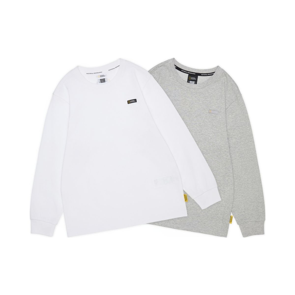 내셔널지오그래픽 키즈(NATIONAL GEOGRAPHIC KIDS) K265UPA910 스몰로고 2 PACK 긴팔 티셔츠 M/GREY