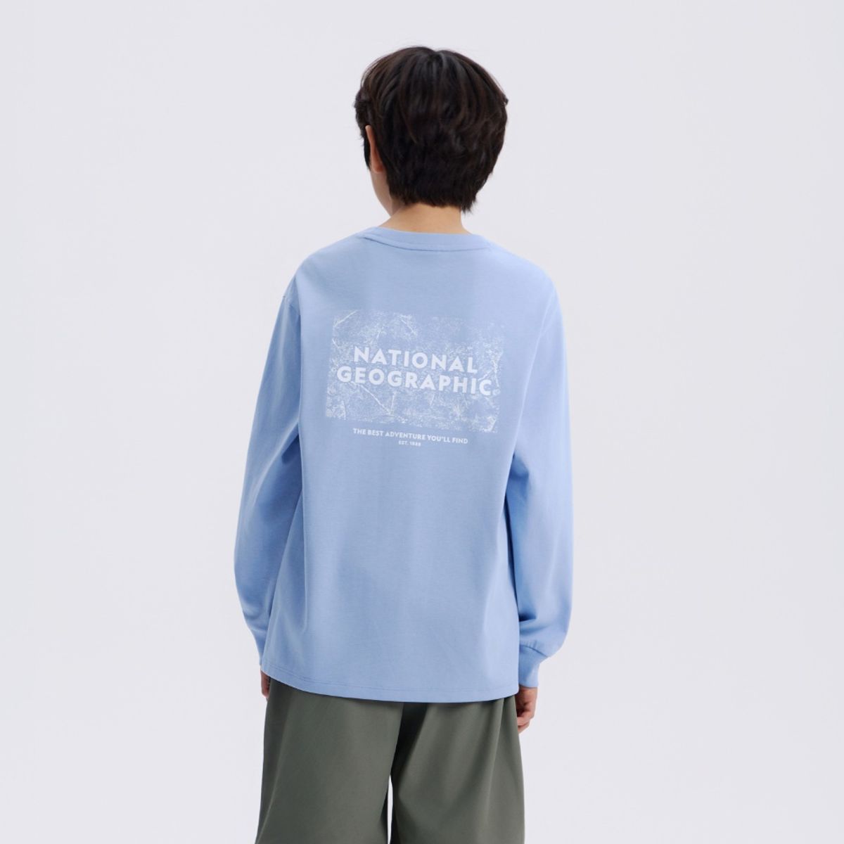 내셔널지오그래픽 키즈(NATIONAL GEOGRAPHIC KIDS) K261UTS810 어드벤처 긴팔 티셔츠 STONE BLUE