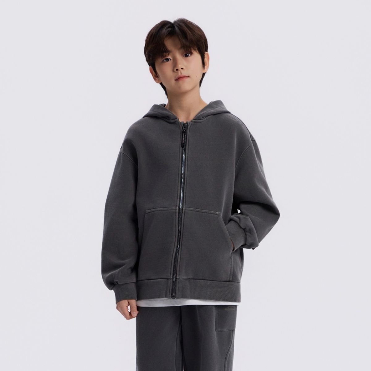 내셔널지오그래픽 키즈(NATIONAL GEOGRAPHIC KIDS) K261UJP830 어드벤처 피그먼트 후드 점퍼 D/GREY
