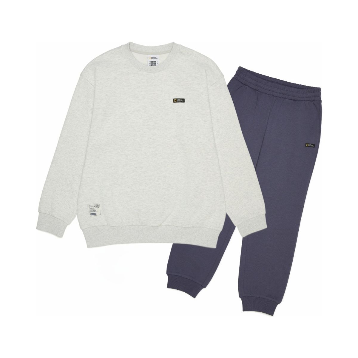 내셔널지오그래픽 키즈(NATIONAL GEOGRAPHIC KIDS) K265UPB910 맨투맨 SET WHITE MELANGE