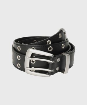 더블 아일렛 웨스턴 벨트_블랙