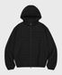 체크 후드 바람막이_블랙