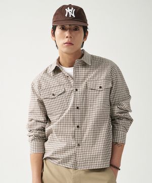 [데일리룸 PICK] 크롭 체크 셔츠_브라운