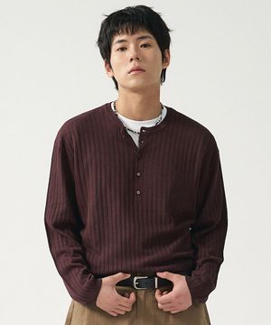 [데일리룸 PICK] 워셔블 쿨터치 헨리넥 크롭 니트_브라운