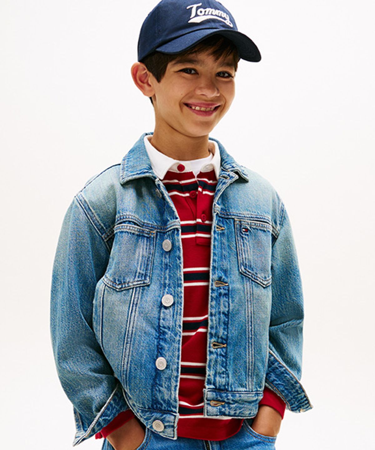 타미힐피거 키즈(TOMMY HILFIGER KIDS) 플래그 빈티지 데님 트러커 재킷