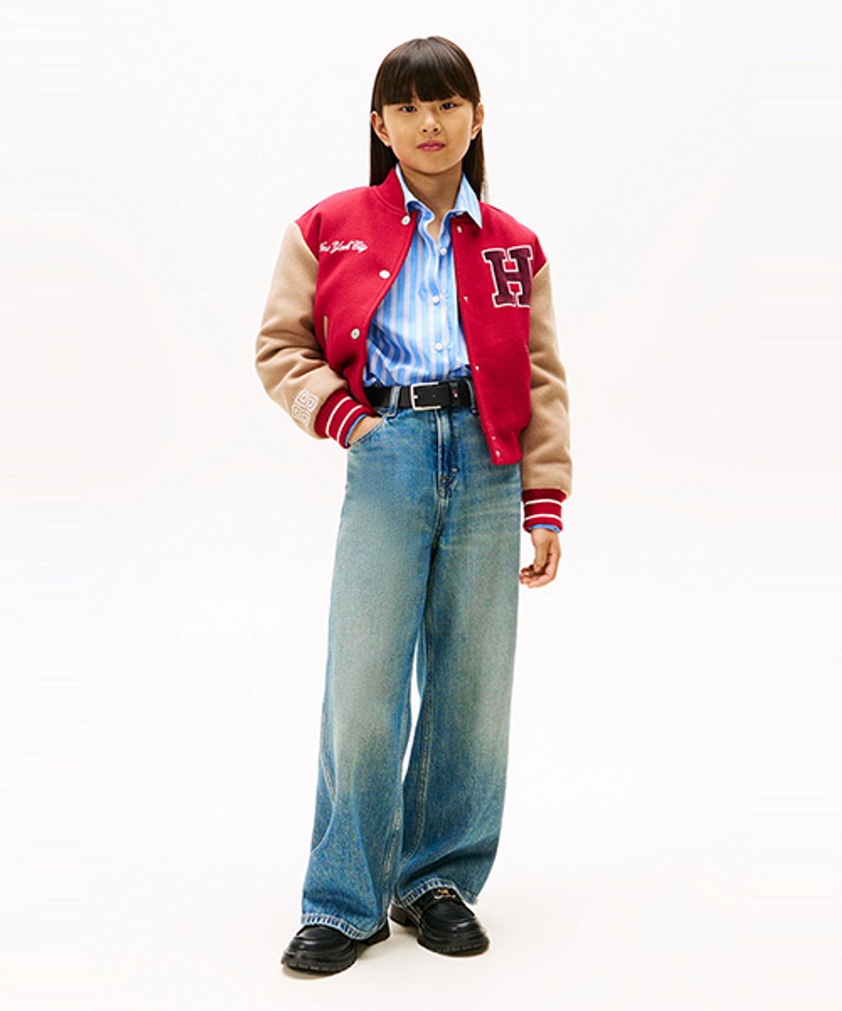타미힐피거 키즈(TOMMY HILFIGER KIDS) 메이블 플래그 빈티지 데님 팬츠