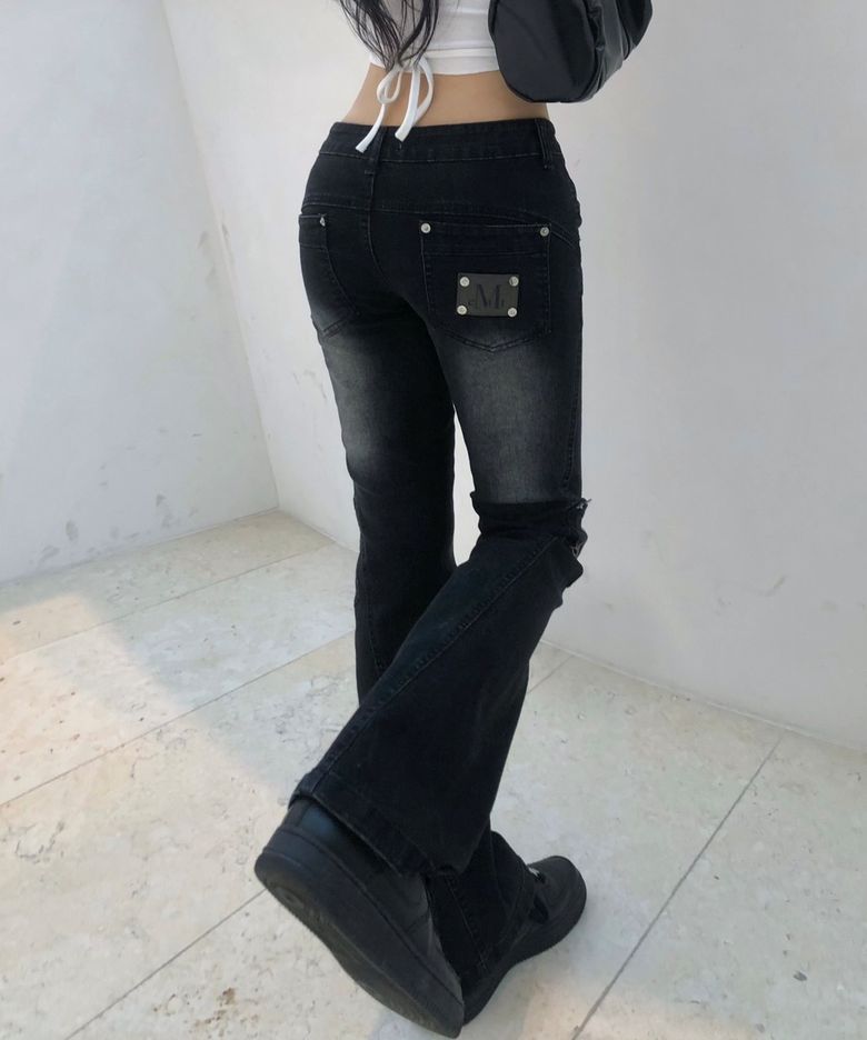 아르덴 워싱 부츠컷 카고 데님 팬츠