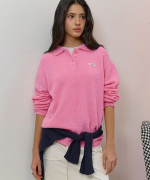 로완 카라 니트-핑크