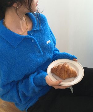 로완 카라 니트-블루