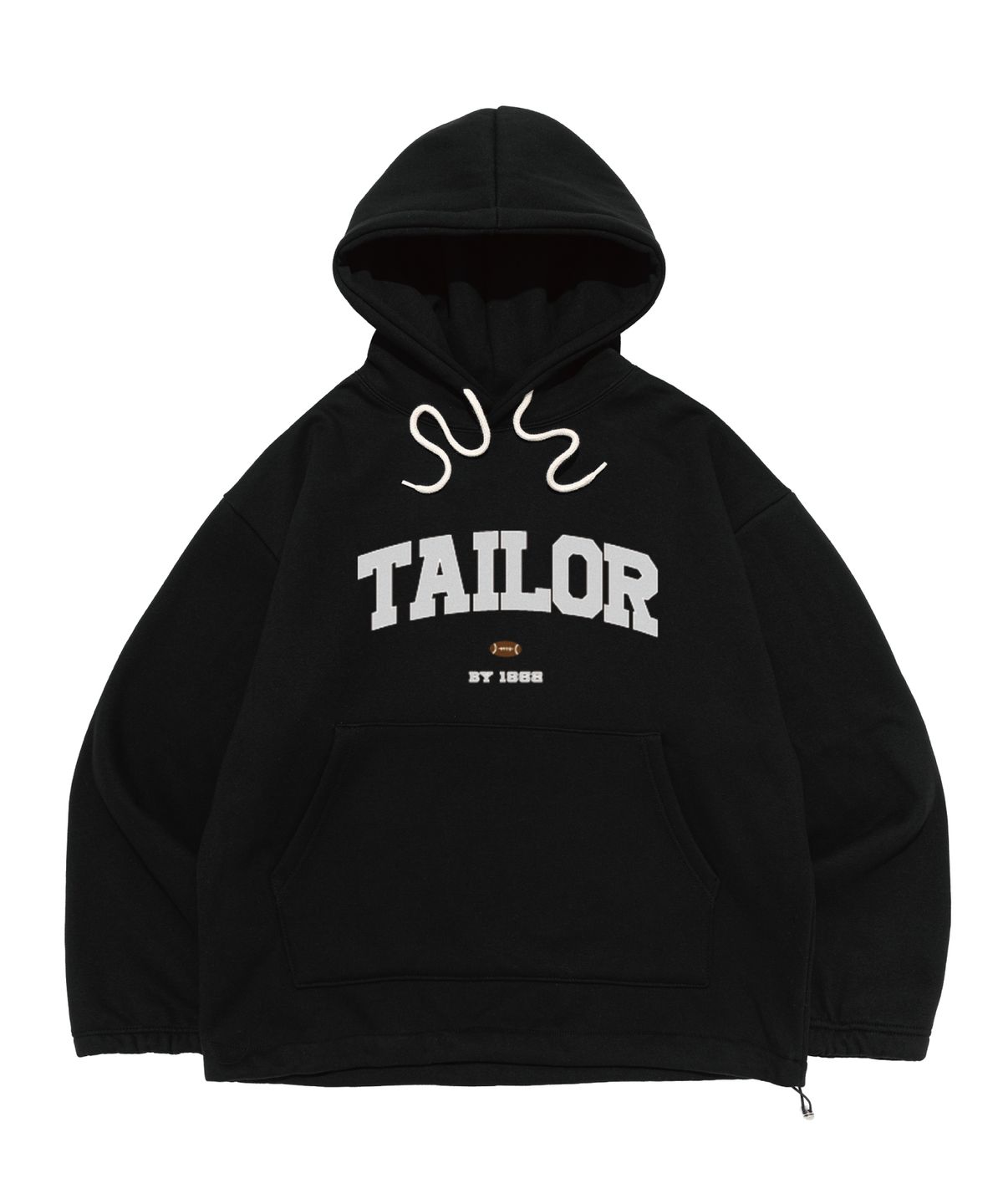 테일러 스튜디오(TAILOR STUDIO) [기모/NO기모] 볼드 심볼 로고 스트링 후드 (블랙)