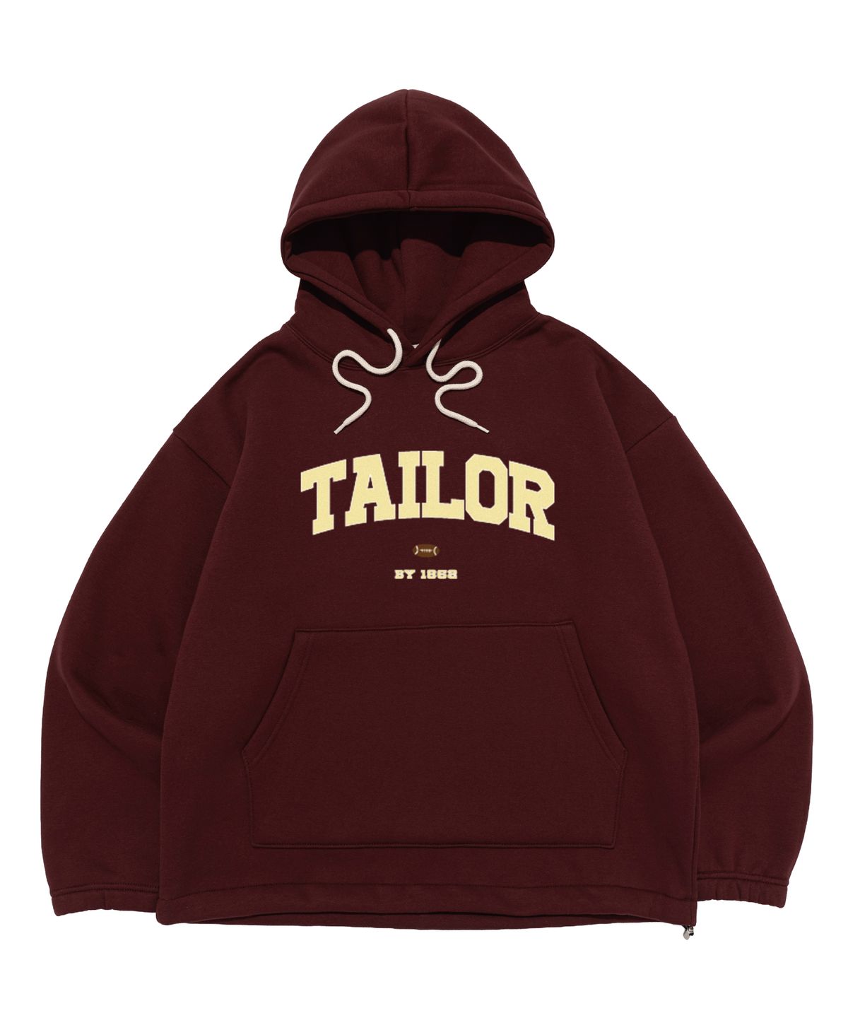 테일러 스튜디오(TAILOR STUDIO) [기모/NO기모] 볼드 심볼 로고 스트링 후드 (와인)