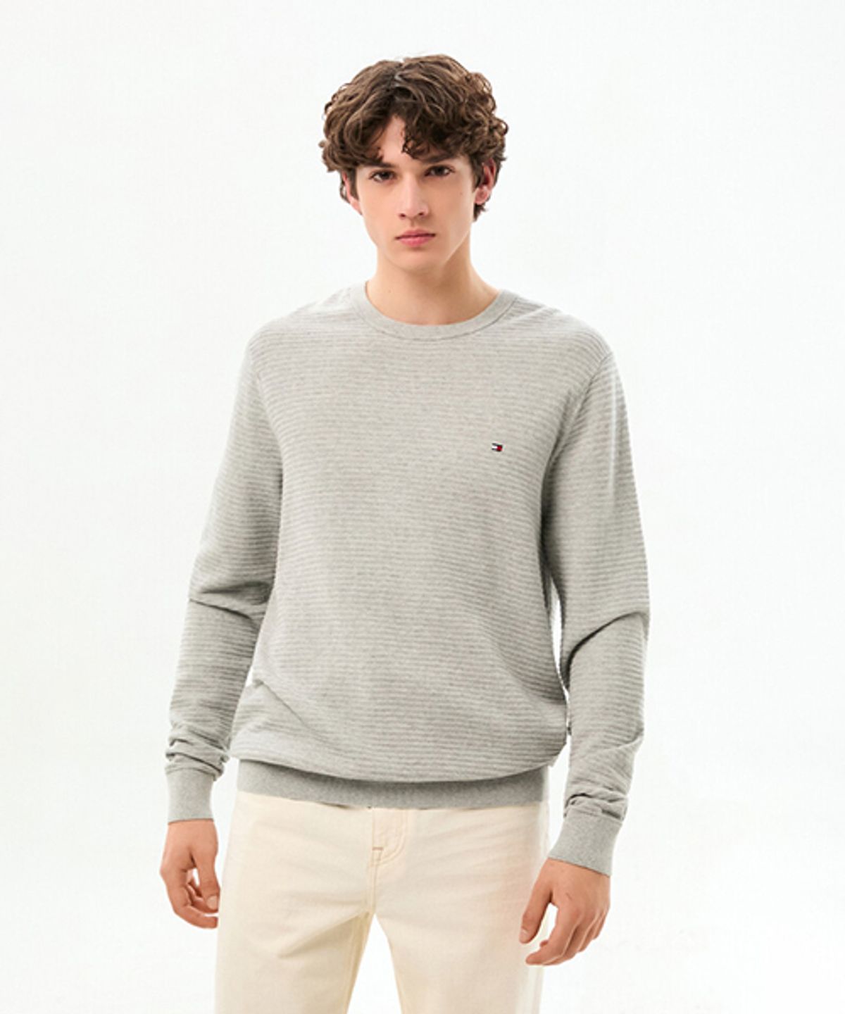 타미힐피거(TOMMY HILFIGER) 시즈널 스트럭쳐 크루넥 스웨터 (T12G0KPO040MT1P01)