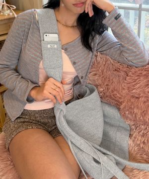 롤링 니트 빅 백-라이트 그레이