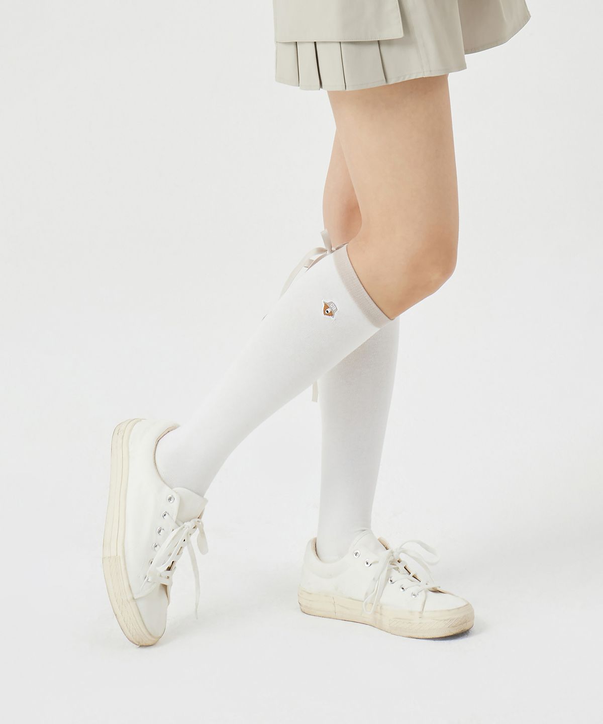 골든베어(GOLDEN BEAR) (W) Ribbon Tie Knee-Socks   G6LAX26242BEX